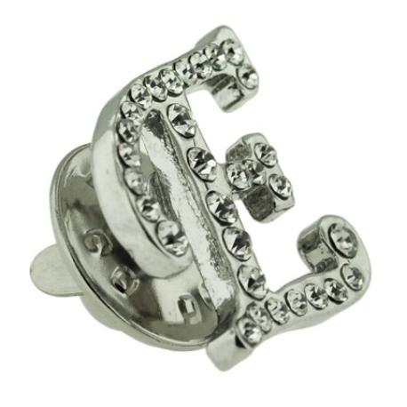     Rhinestone Letter E Pin