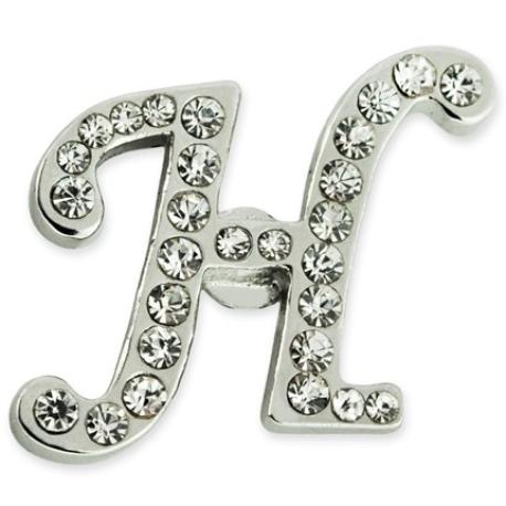     Rhinestone Letter H Pin