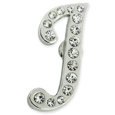     Rhinestone Letter J Pin