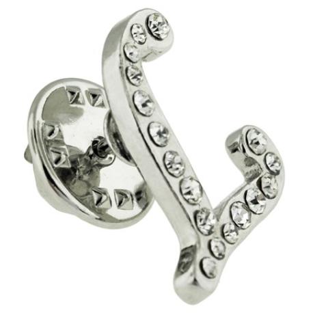     Rhinestone Letter L Pin