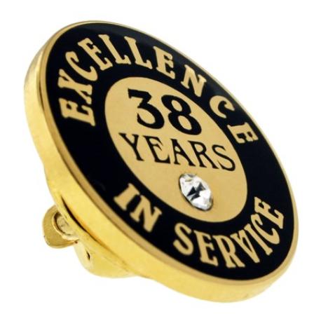     Excellence In Service Pin - 38 Years