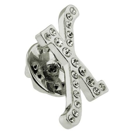     Rhinestone Letter X Pin