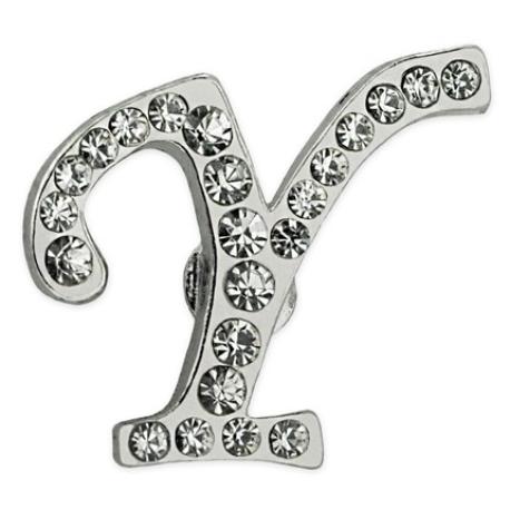     Rhinestone Letter Y Pin