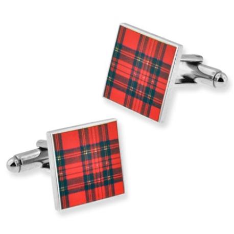     Christmas Plaid Cufflink Set