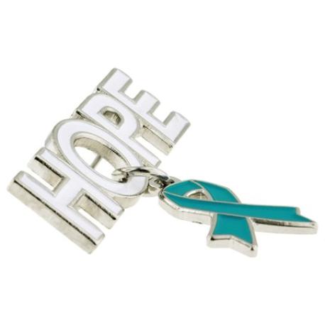     Hope Pin with Teal Ribbon Charm