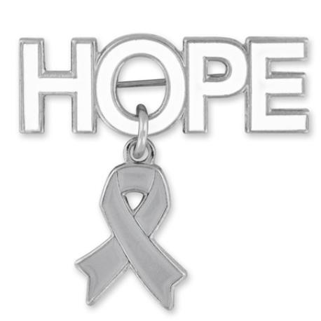     Hope Pin with Grey Ribbon Charm