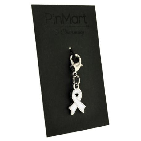     White Awareness Ribbon Charm