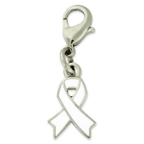     White Awareness Ribbon Charm