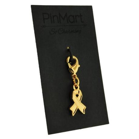     Gold Awareness Ribbon Charm