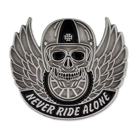     Never Ride Alone Pin