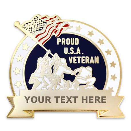     Engravable Military Veteran Pin