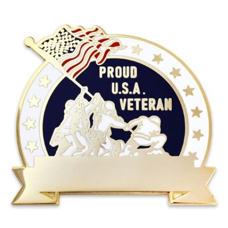     Engravable Military Veteran Pin