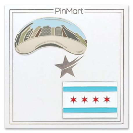     Chicago Bean and Flag 2-Pin Set