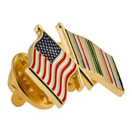     USA and Desert Storm Crossed Flag Pin