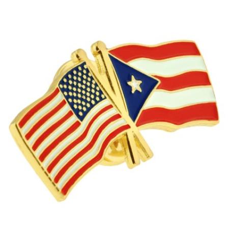     USA and Puerto Rico Flag Pin