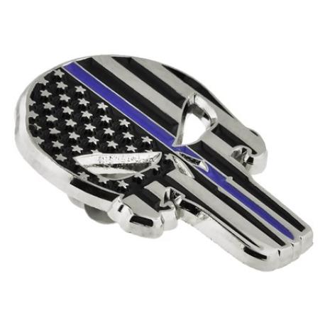     Thin Blue Line Skull Pin