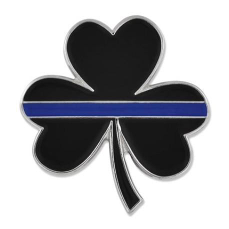     Thin Blue Line Shamrock Pin