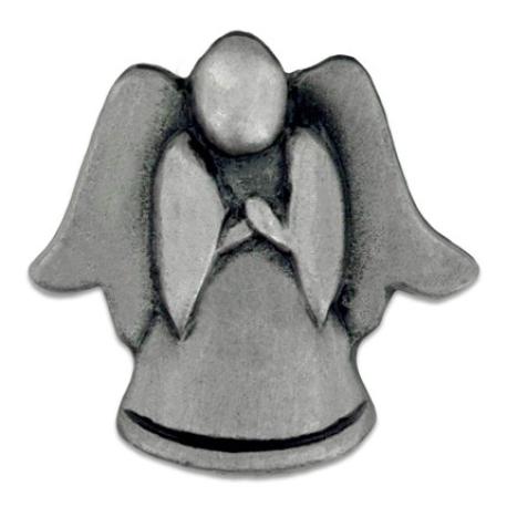     Angel Praying Pin - 3D Antique Silver