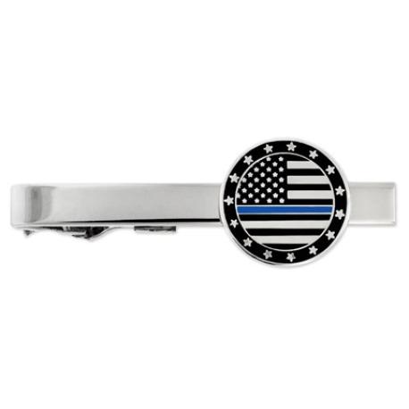     Blue Line Tie Clip on card Engravable