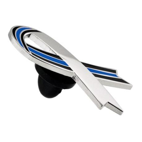     Engravable Thin Blue Line Ribbon Lapel Pin