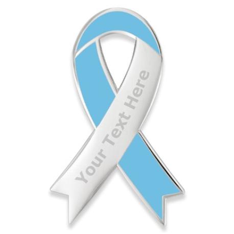     Awareness Ribbon-Light Blue Engravable Pin