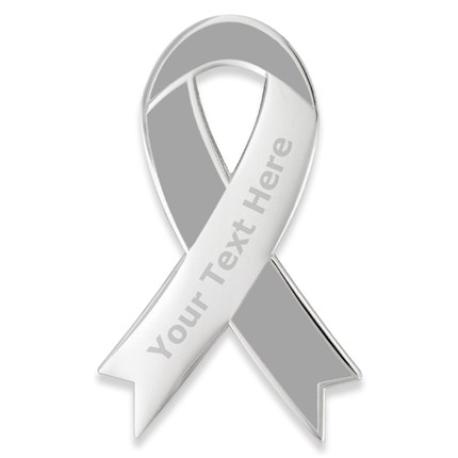     Awareness Ribbon-Grey Engravable Pin