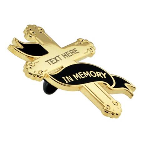     Engravable Memorial Cross Pin