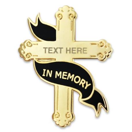     Engravable Memorial Cross Pin