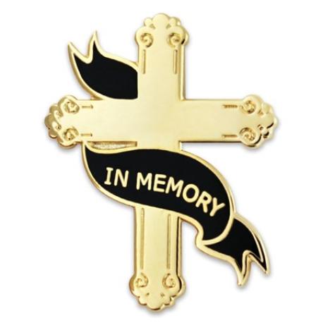     Engravable Memorial Cross Pin