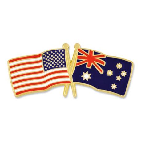     USA and Australia Flag Pin