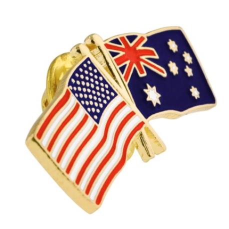     USA and Australia Flag Pin