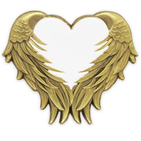     White Heart With Wings Pin