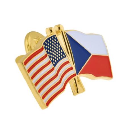     USA and Czech Flag Pin