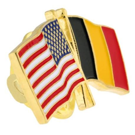     USA and Belgium Flag Pin