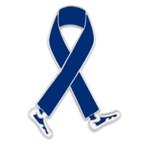     Walking Blue Ribbon Pin