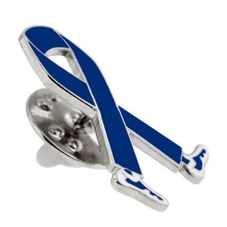     Walking Blue Ribbon Pin