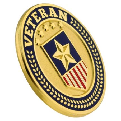     Veteran Shield Circle Pin