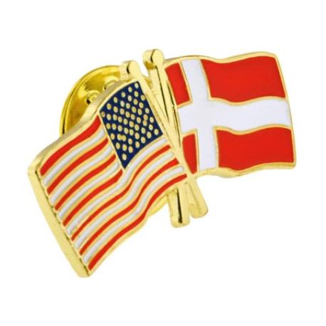     USA and Denmark Flag Pin