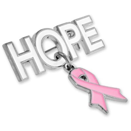     Hope Pin with Pink Ribbon Charm