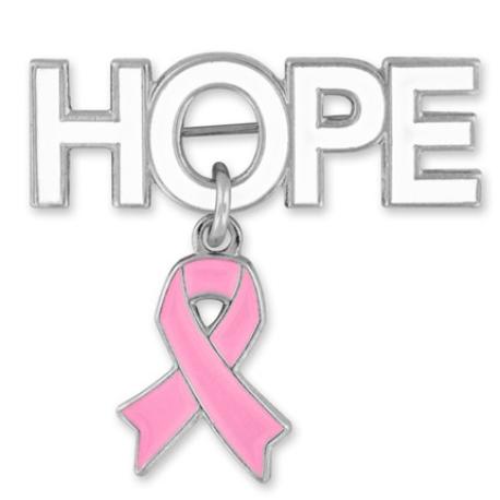     Hope Pin with Pink Ribbon Charm