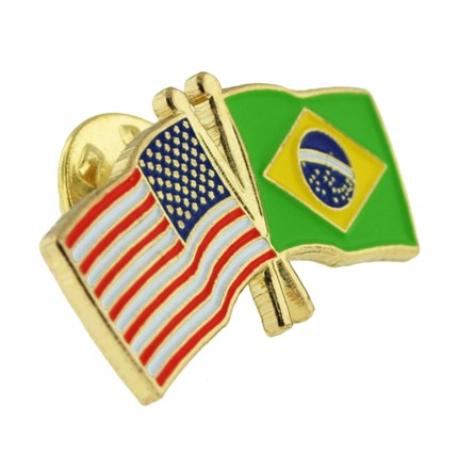     USA and Brazil Flag Pin