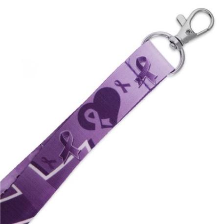     Purple Awareness Ribbon Lanyard