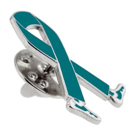     Walking Teal Ribbon Pin