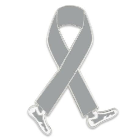     Walking Grey Ribbon Pin