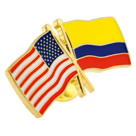     USA and Colombia Flag Pin