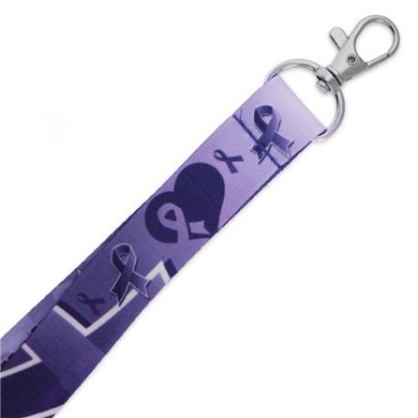     Dark Purple Awareness Ribbon Lanyard