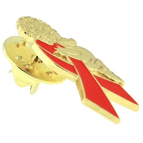     Red Ribbon Angel Pin