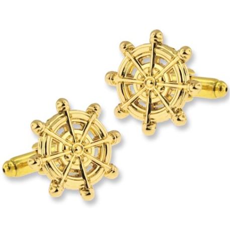     Nautical Captain Wheel Cufflink Set