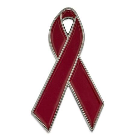     Burgundy Ribbon Pin