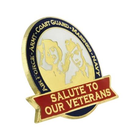     Salute Our Veterans Pin with Magnetic Back